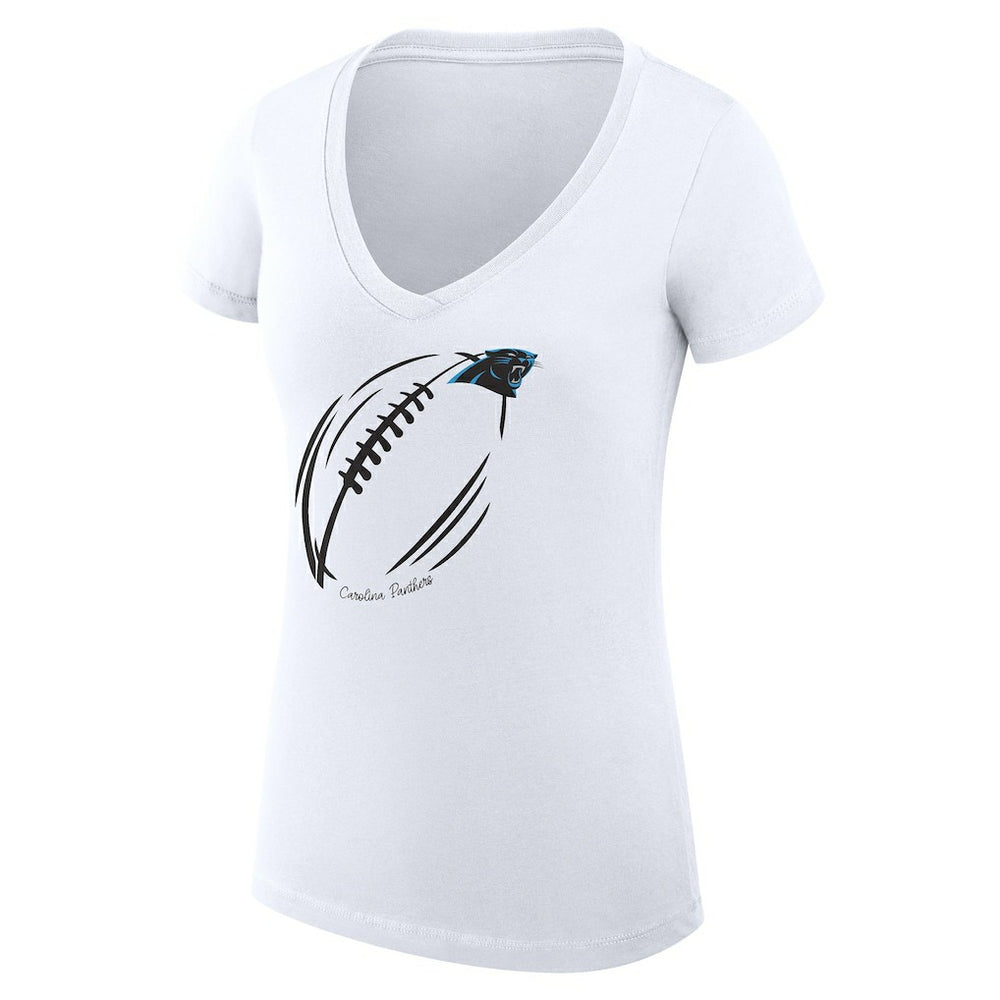 Carolina Panthers  G-III 4Her by Carl Banks Women's Super-Slim Fit Lightweight Subtle Football V-Neck T-Shirt