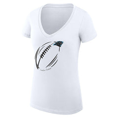 Carolina Panthers  G-III 4Her by Carl Banks Women's Super-Slim Fit Lightweight Subtle Football V-Neck T-Shirt