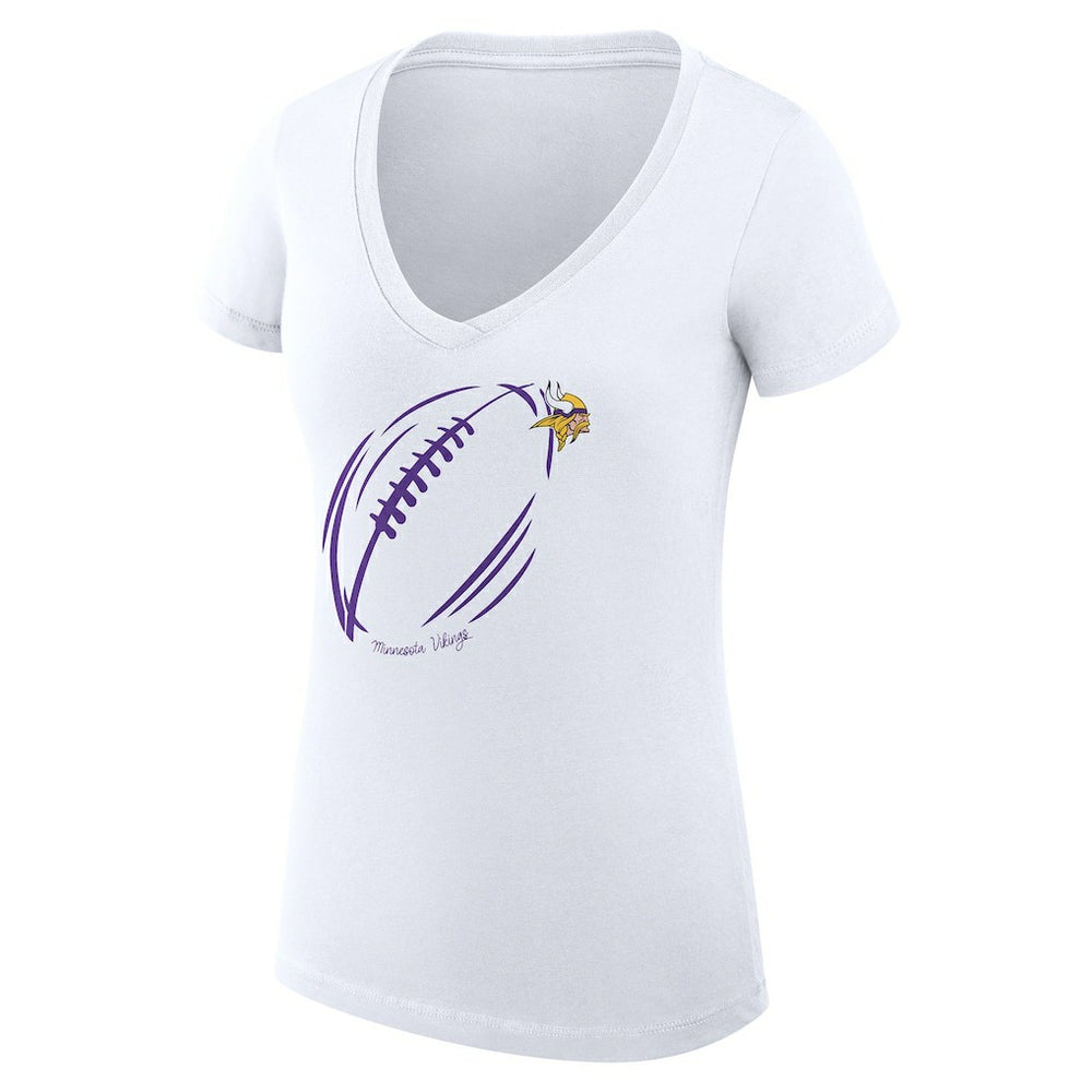 Minnesota Vikings  G-III 4Her by Carl Banks Women's Super-Slim Fit Lightweight Subtle Football V-Neck T-Shirt