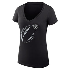 Las Vegas Raiders  G-III 4Her by Carl Banks Women's Super-Slim Fit Lightweight Subtle Football V-Neck T-Shirt