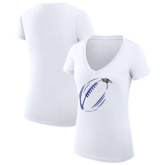 Baltimore Ravens  G-III 4Her by Carl Banks Women's Super-Slim Fit Lightweight Subtle Football V-Neck T-Shirt