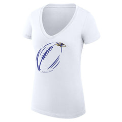 Baltimore Ravens  G-III 4Her by Carl Banks Women's Super-Slim Fit Lightweight Subtle Football V-Neck T-Shirt