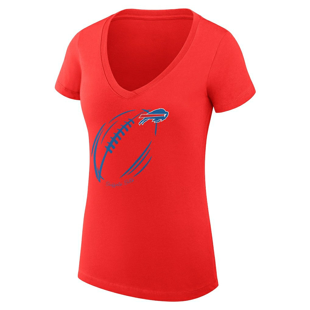 Buffalo Bills  G-III 4Her by Carl Banks Women's Super-Slim Fit Lightweight Subtle Football V-Neck T-Shirt