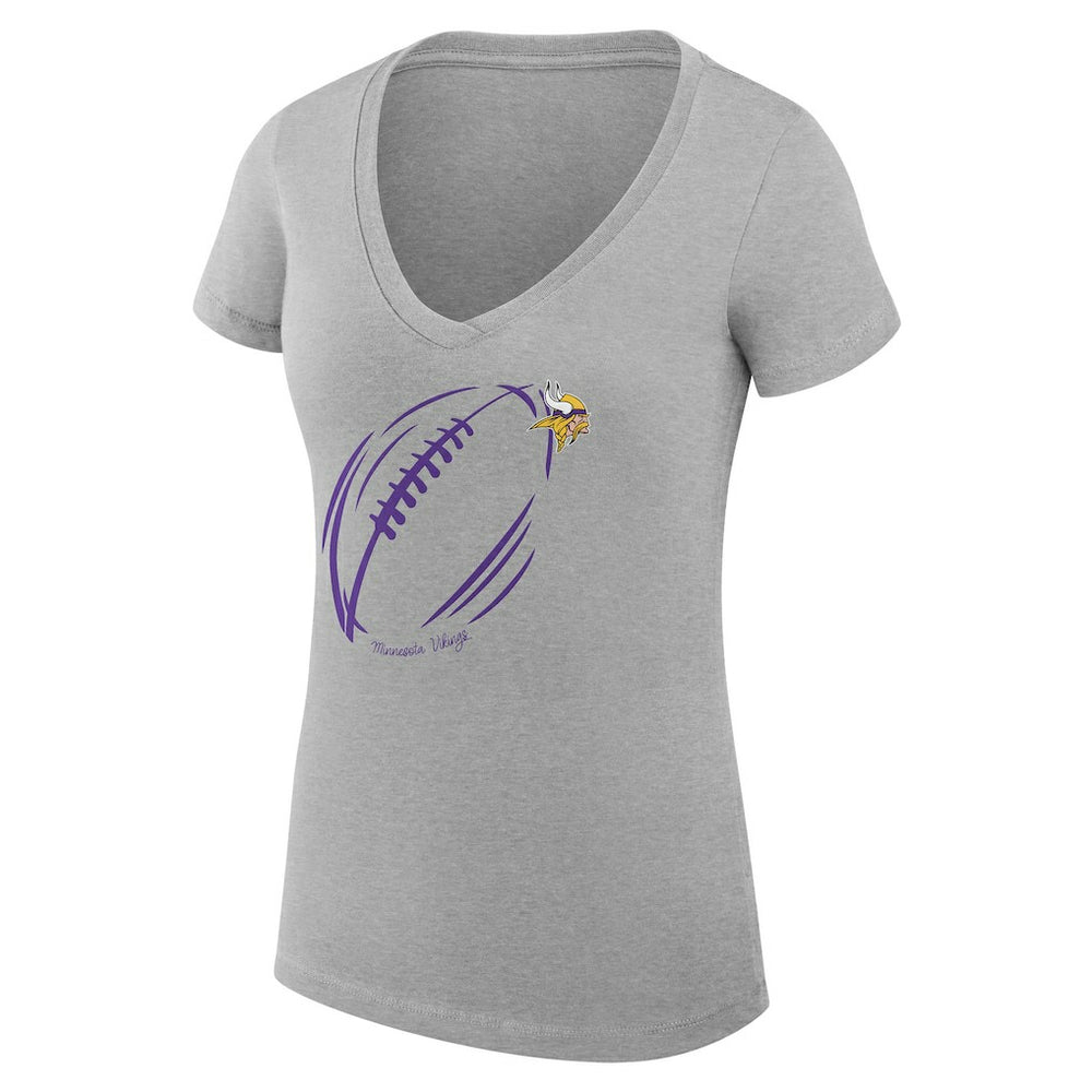 Minnesota Vikings  G-III 4Her by Carl Banks Women's Super-Slim Fit Lightweight Subtle Football V-Neck T-Shirt