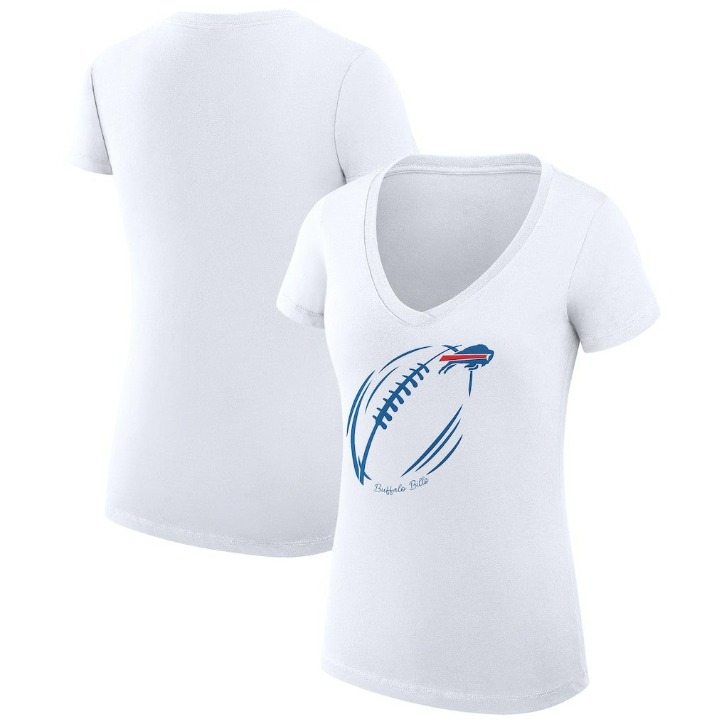 Buffalo Bills  G-III 4Her by Carl Banks Women's Super-Slim Fit Lightweight Subtle Football V-Neck T-Shirt