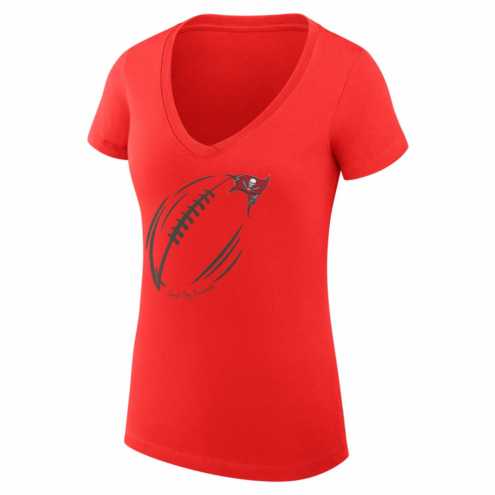 Tampa Bay Buccaneers  G-III 4Her by Carl Banks Women's Super-Slim Fit Lightweight Subtle Football V-Neck T-Shirt
