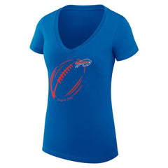 Buffalo Bills  G-III 4Her by Carl Banks Women's Super-Slim Fit Lightweight Subtle Football V-Neck T-Shirt