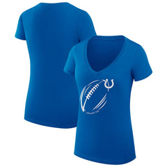 Indianapolis Colts  G-III 4Her by Carl Banks Women's Super-Slim Fit Lightweight Subtle Football V-Neck T-Shirt