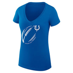 Indianapolis Colts  G-III 4Her by Carl Banks Women's Super-Slim Fit Lightweight Subtle Football V-Neck T-Shirt