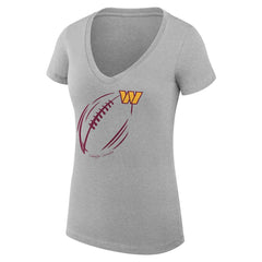 Washington Commanders  G-III 4Her by Carl Banks Women's Super-Slim Fit Lightweight Subtle Football V-Neck T-Shirt