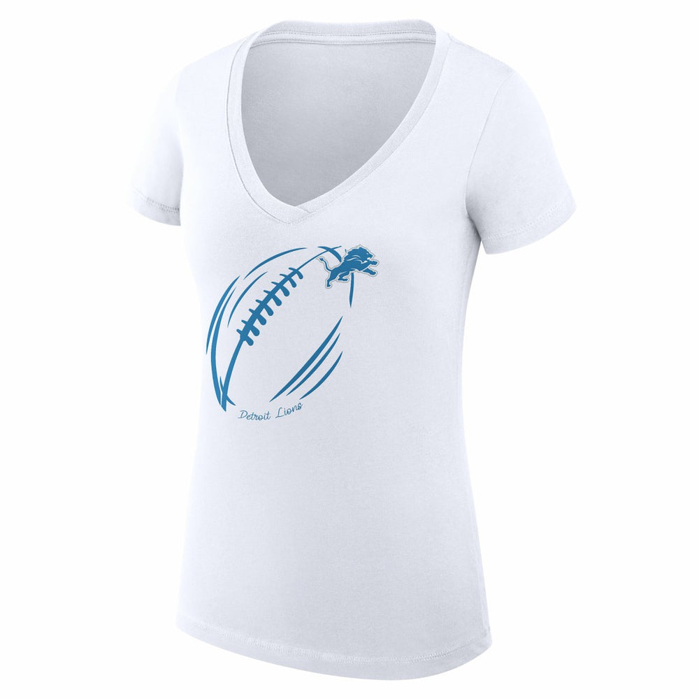 Detroit Lions  G-III 4Her by Carl Banks Women's Super-Slim Fit Lightweight Subtle Football V-Neck T-Shirt