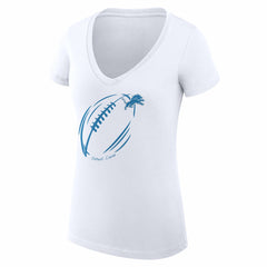 Detroit Lions  G-III 4Her by Carl Banks Women's Super-Slim Fit Lightweight Subtle Football V-Neck T-Shirt