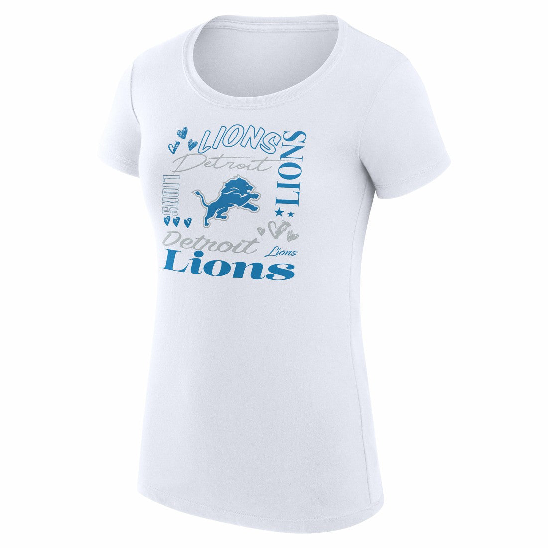 Detroit Lions  G-III 4Her by Carl Banks Women's Super-Slim Fit Lightweight Collage Team T-Shirt