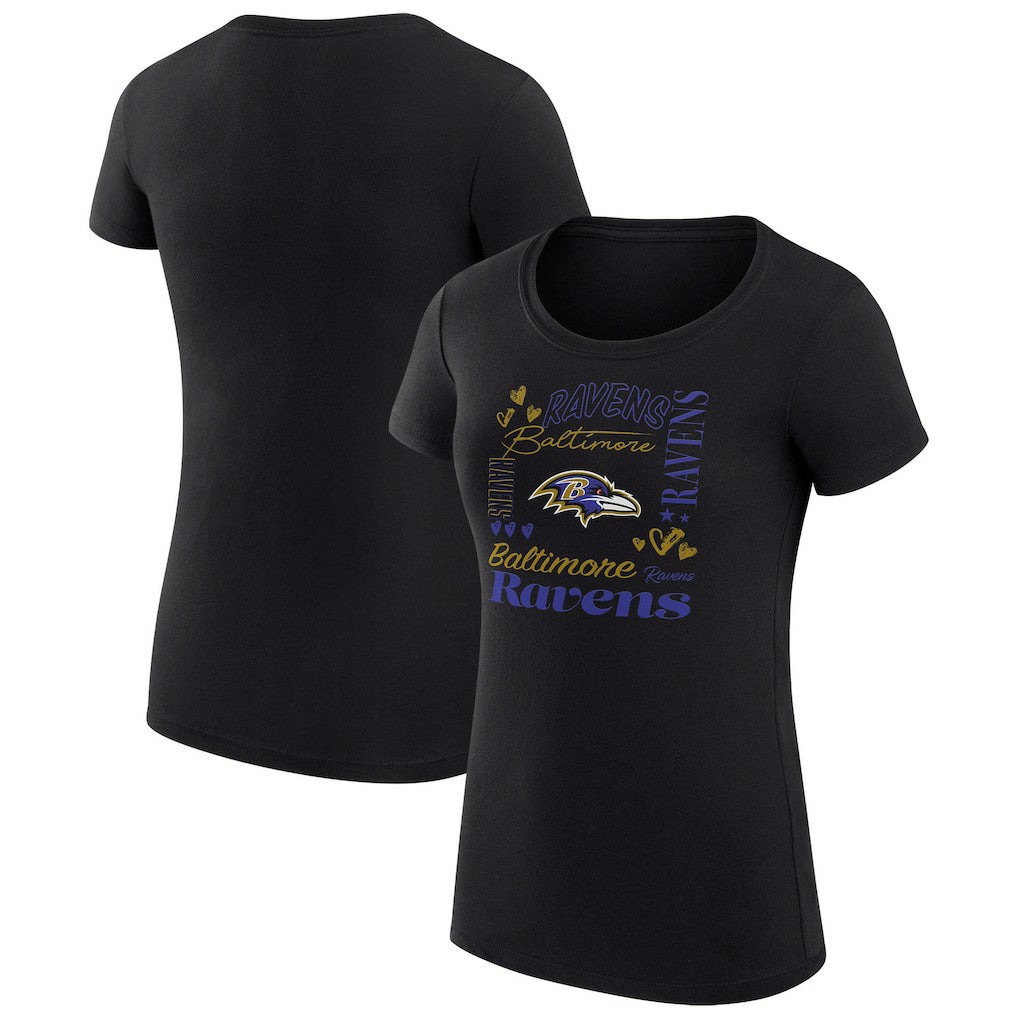Baltimore Ravens  G-III 4Her by Carl Banks Women's Super-Slim Fit Lightweight Collage Team T-Shirt