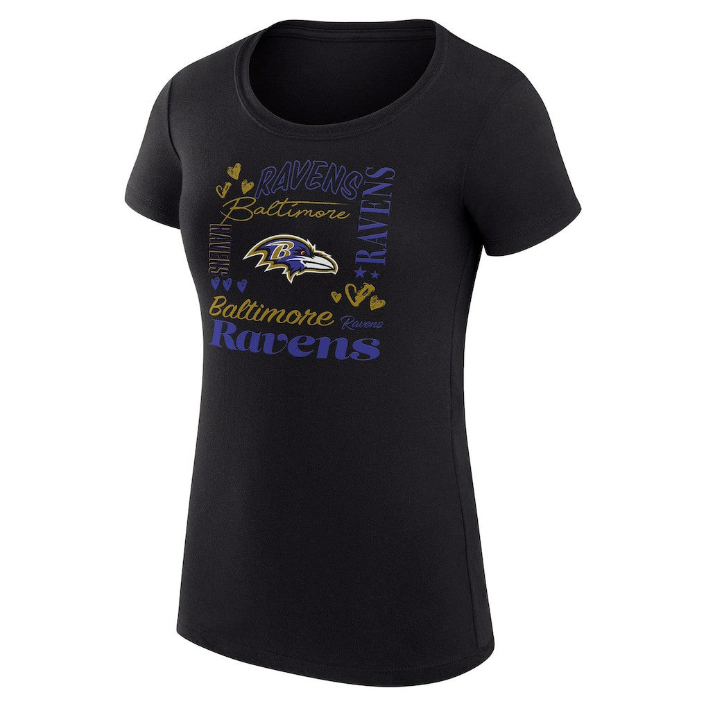Baltimore Ravens  G-III 4Her by Carl Banks Women's Super-Slim Fit Lightweight Collage Team T-Shirt