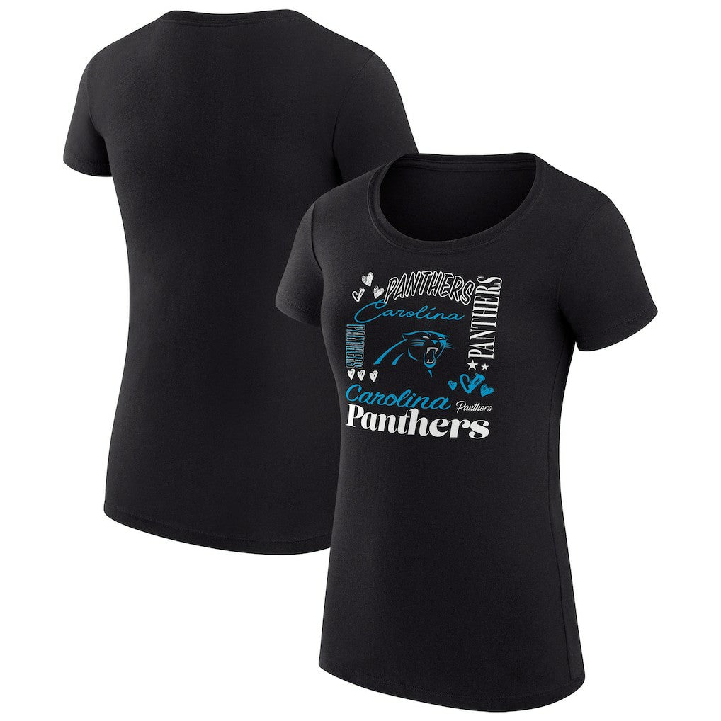 Carolina Panthers  G-III 4Her by Carl Banks Women's Super-Slim Fit Lightweight Collage Team T-Shirt