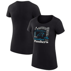Carolina Panthers  G-III 4Her by Carl Banks Women's Super-Slim Fit Lightweight Collage Team T-Shirt