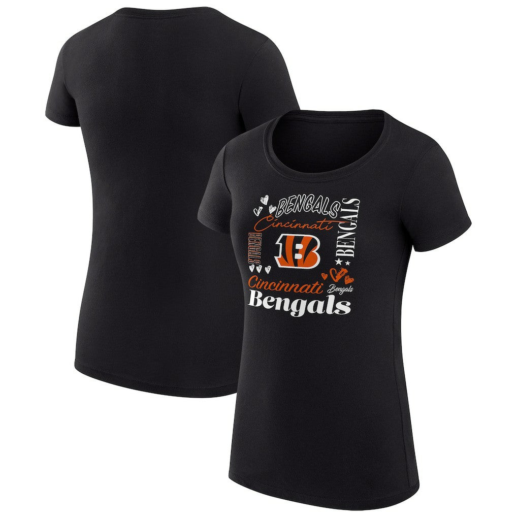 Cincinnati Bengals  G-III 4Her by Carl Banks Women's Super-Slim Fit Lightweight Collage Team T-Shirt