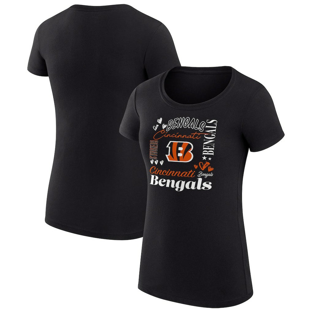 Cincinnati Bengals  G-III 4Her by Carl Banks Women's Super-Slim Fit Lightweight Collage Team T-Shirt