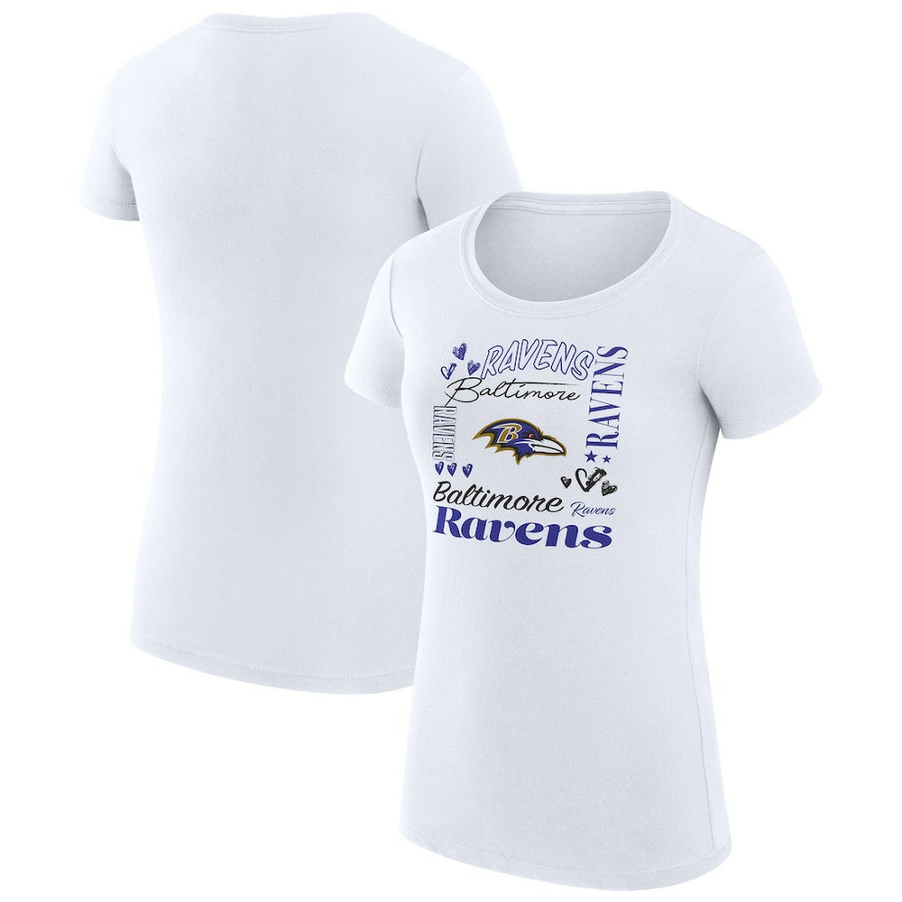Baltimore Ravens  G-III 4Her by Carl Banks Women's Super-Slim Fit Lightweight Collage Team T-Shirt