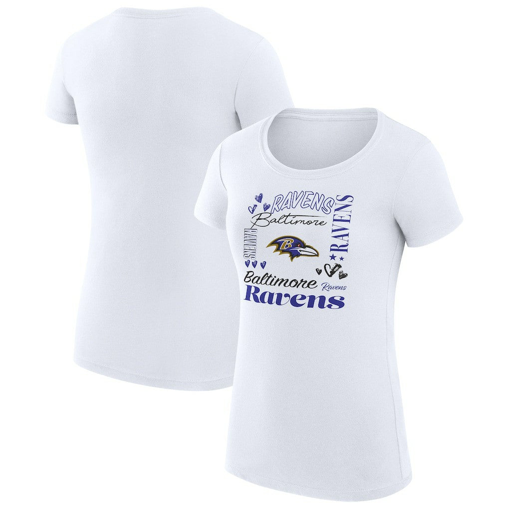 Baltimore Ravens  G-III 4Her by Carl Banks Women's Super-Slim Fit Lightweight Collage Team T-Shirt
