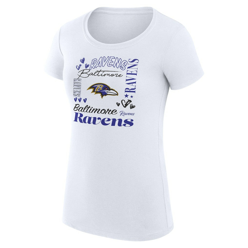 Baltimore Ravens  G-III 4Her by Carl Banks Women's Super-Slim Fit Lightweight Collage Team T-Shirt