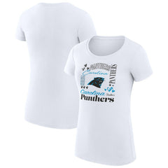 Carolina Panthers  G-III 4Her by Carl Banks Women's Super-Slim Fit Lightweight Collage Team T-Shirt