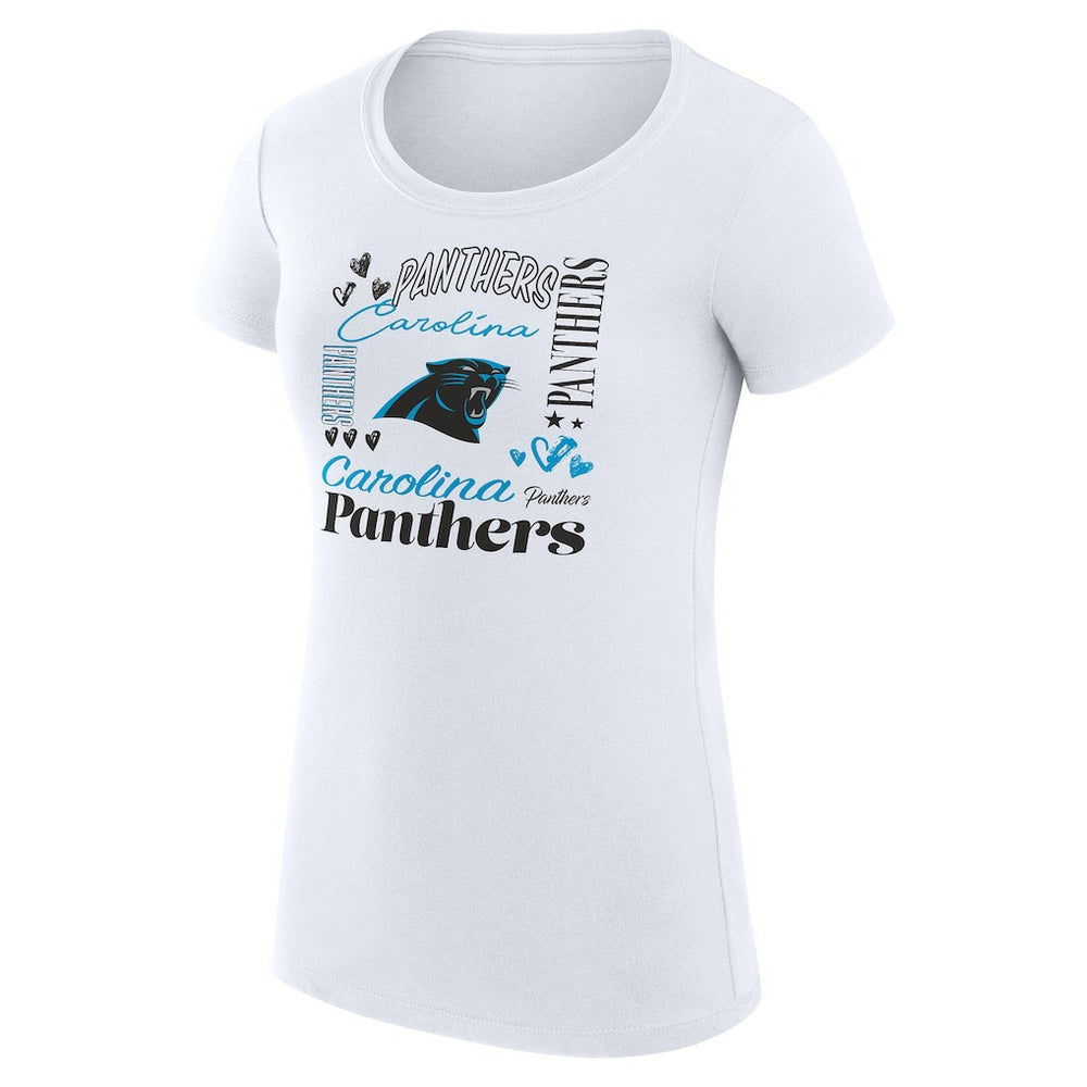 Carolina Panthers  G-III 4Her by Carl Banks Women's Super-Slim Fit Lightweight Collage Team T-Shirt