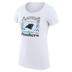 Carolina Panthers  G-III 4Her by Carl Banks Women's Super-Slim Fit Lightweight Collage Team T-Shirt