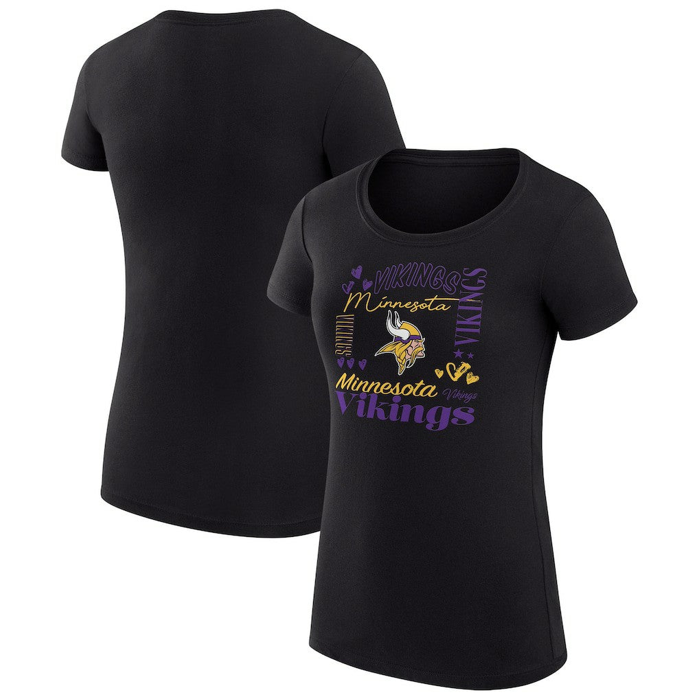 Minnesota Vikings  G-III 4Her by Carl Banks Women's Super-Slim Fit Lightweight Collage Team T-Shirt