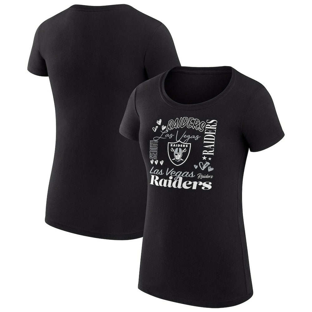 Las Vegas Raiders  G-III 4Her by Carl Banks Women's Super-Slim Fit Lightweight Collage Team T-Shirt