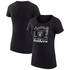 Las Vegas Raiders  G-III 4Her by Carl Banks Women's Super-Slim Fit Lightweight Collage Team T-Shirt