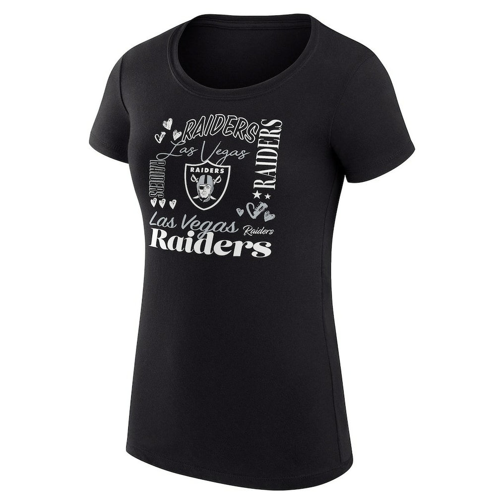 Las Vegas Raiders  G-III 4Her by Carl Banks Women's Super-Slim Fit Lightweight Collage Team T-Shirt