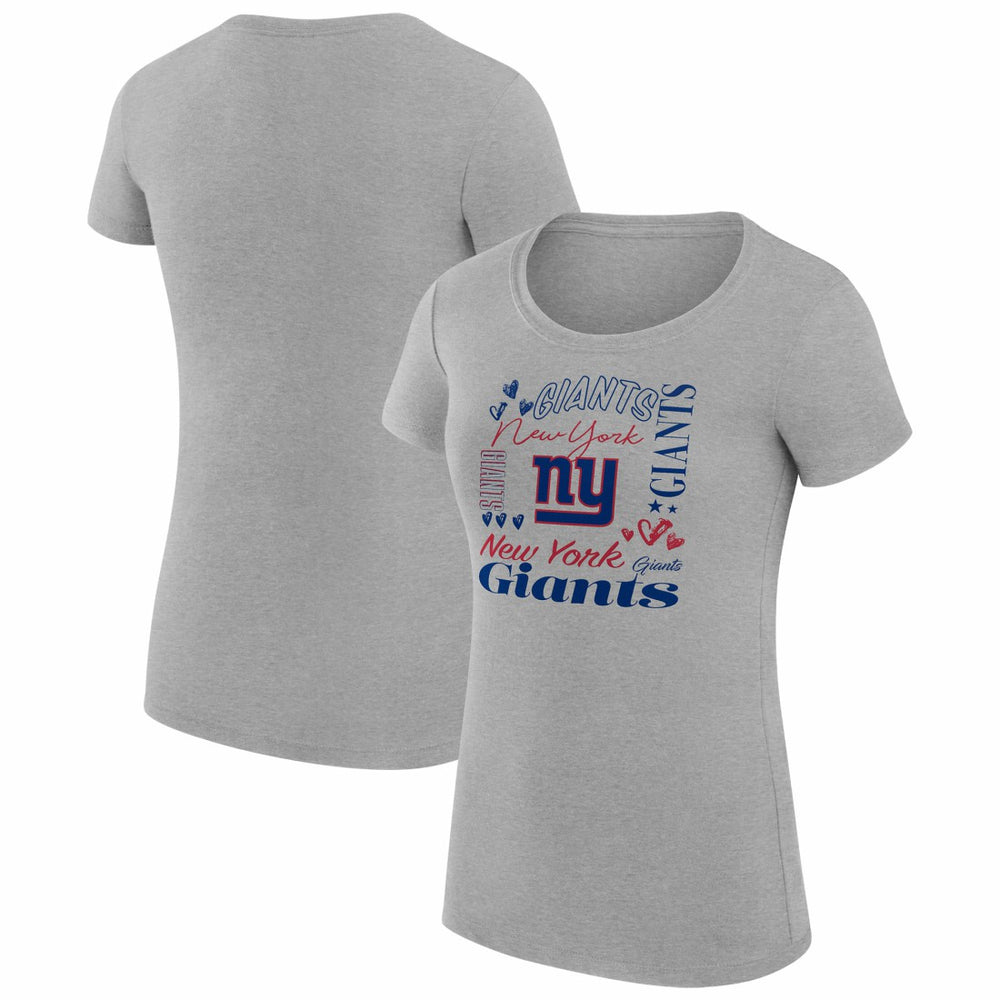 New York Giants  G-III 4Her by Carl Banks Women's Super-Slim Fit Lightweight Collage Team T-Shirt