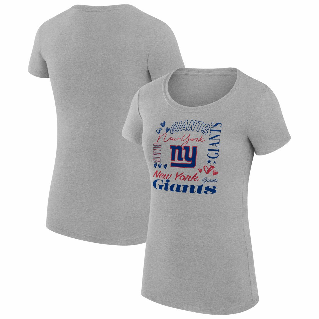 New York Giants  G-III 4Her by Carl Banks Women's Super-Slim Fit Lightweight Collage Team T-Shirt