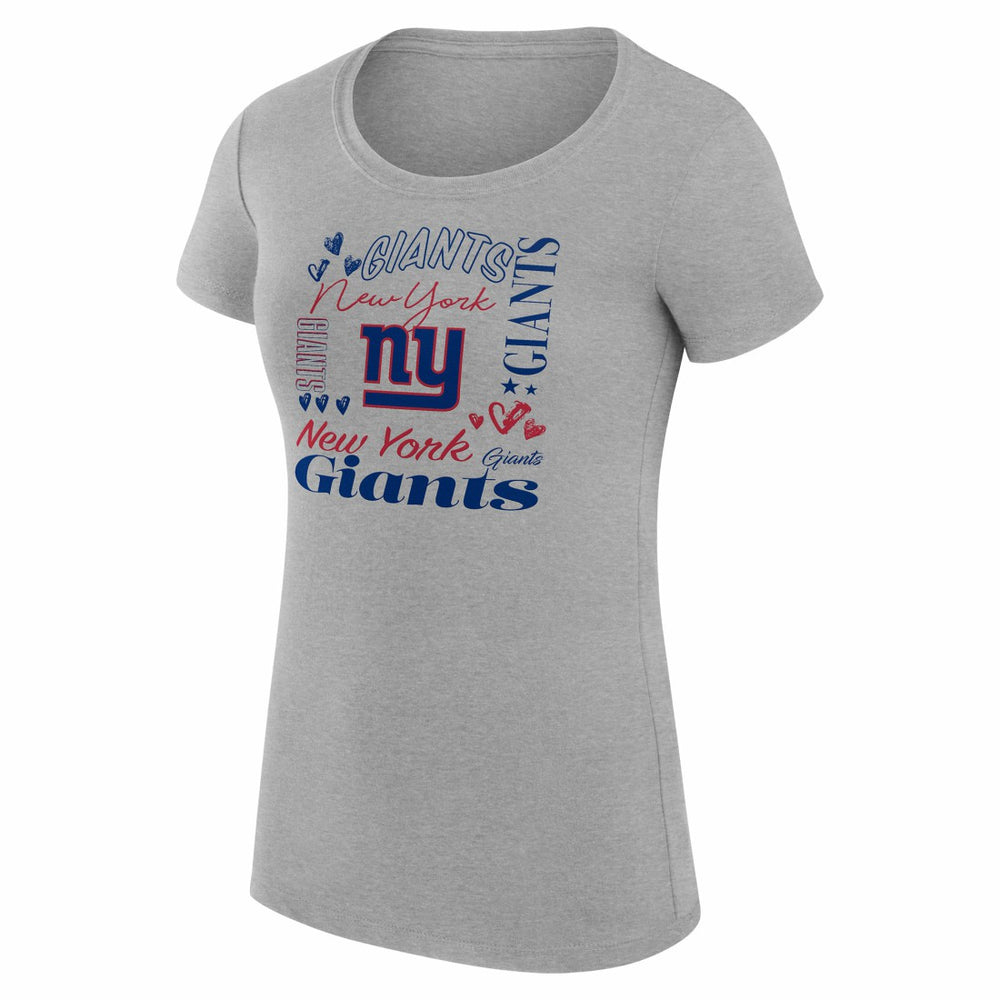 New York Giants  G-III 4Her by Carl Banks Women's Super-Slim Fit Lightweight Collage Team T-Shirt