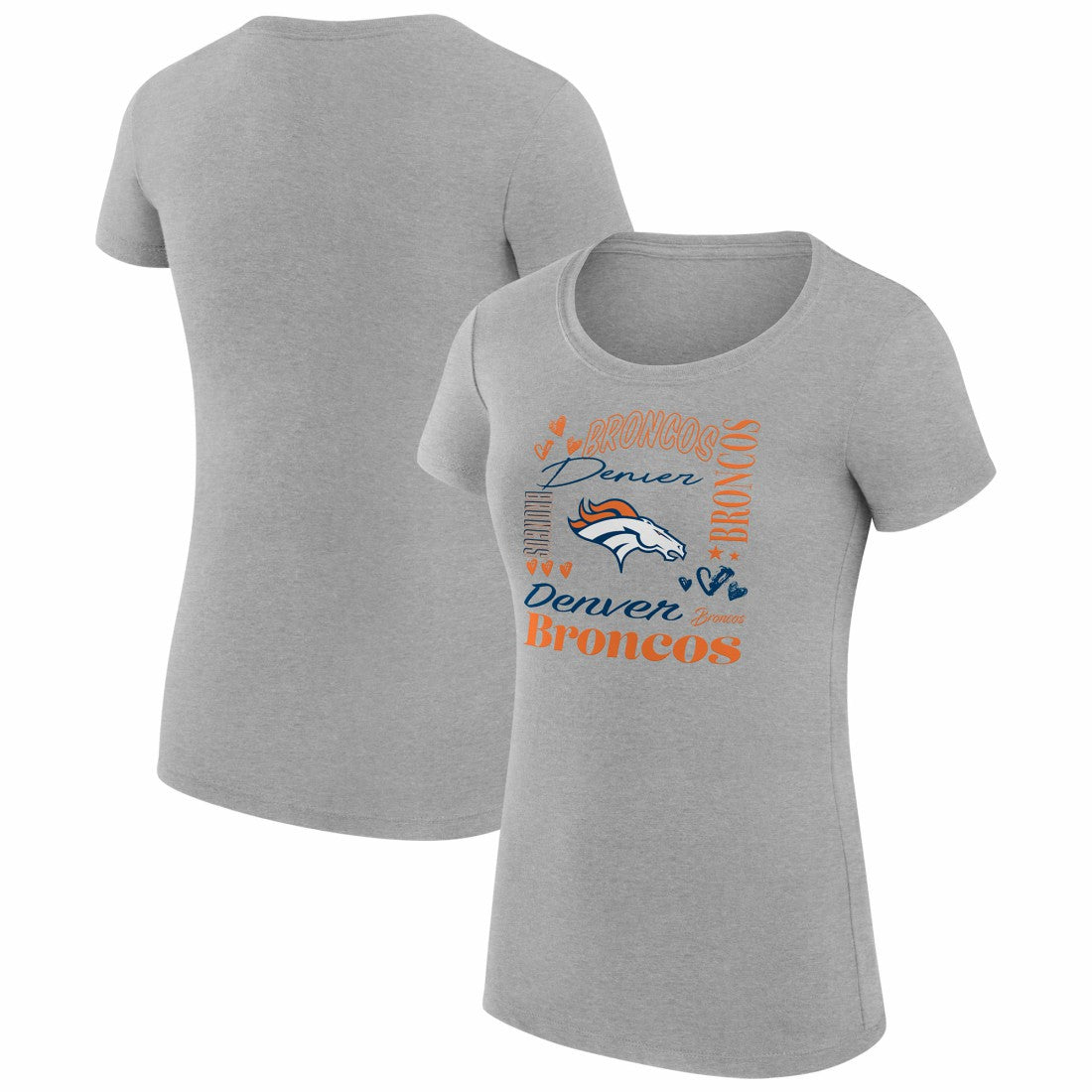 Denver Broncos  G-III 4Her by Carl Banks Women's Super-Slim Fit Lightweight Collage Team T-Shirt