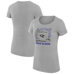 Baltimore Ravens  G-III 4Her by Carl Banks Women's Super-Slim Fit Lightweight Collage Team T-Shirt