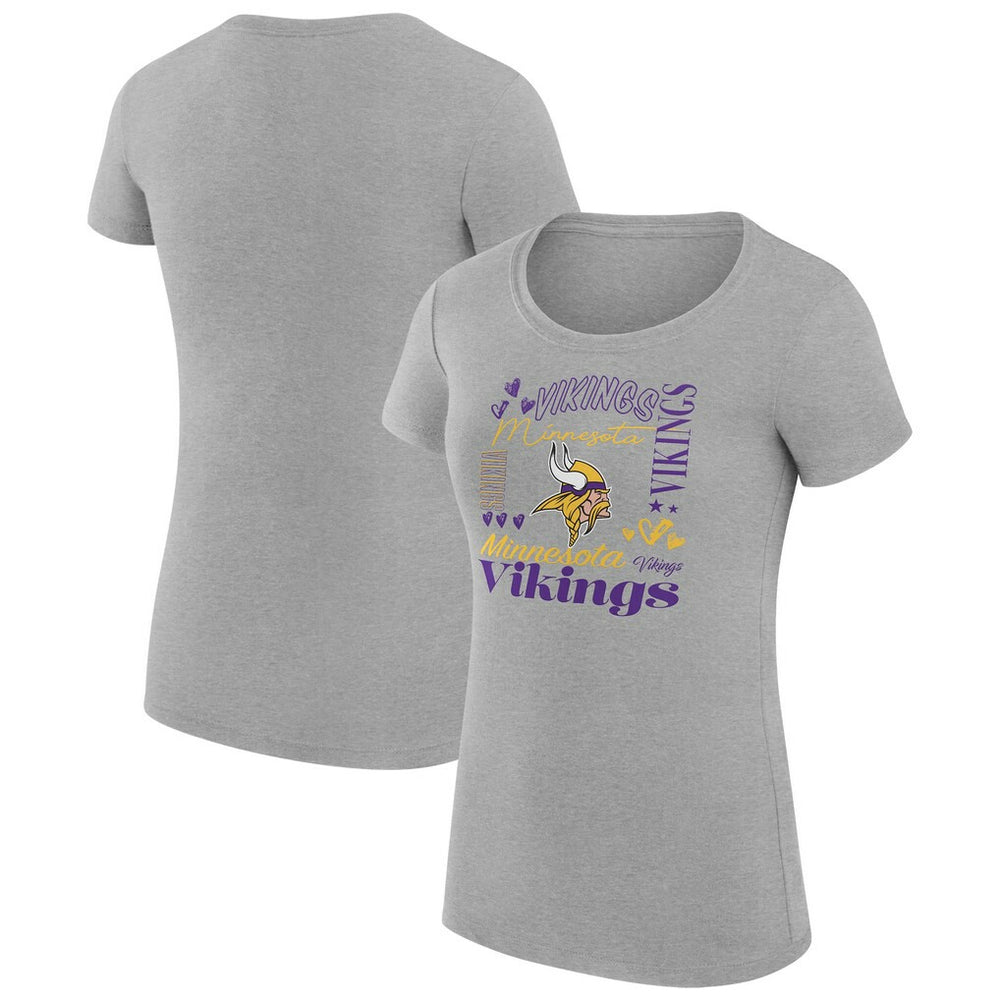 Minnesota Vikings  G-III 4Her by Carl Banks Women's Super-Slim Fit Lightweight Collage Team T-Shirt