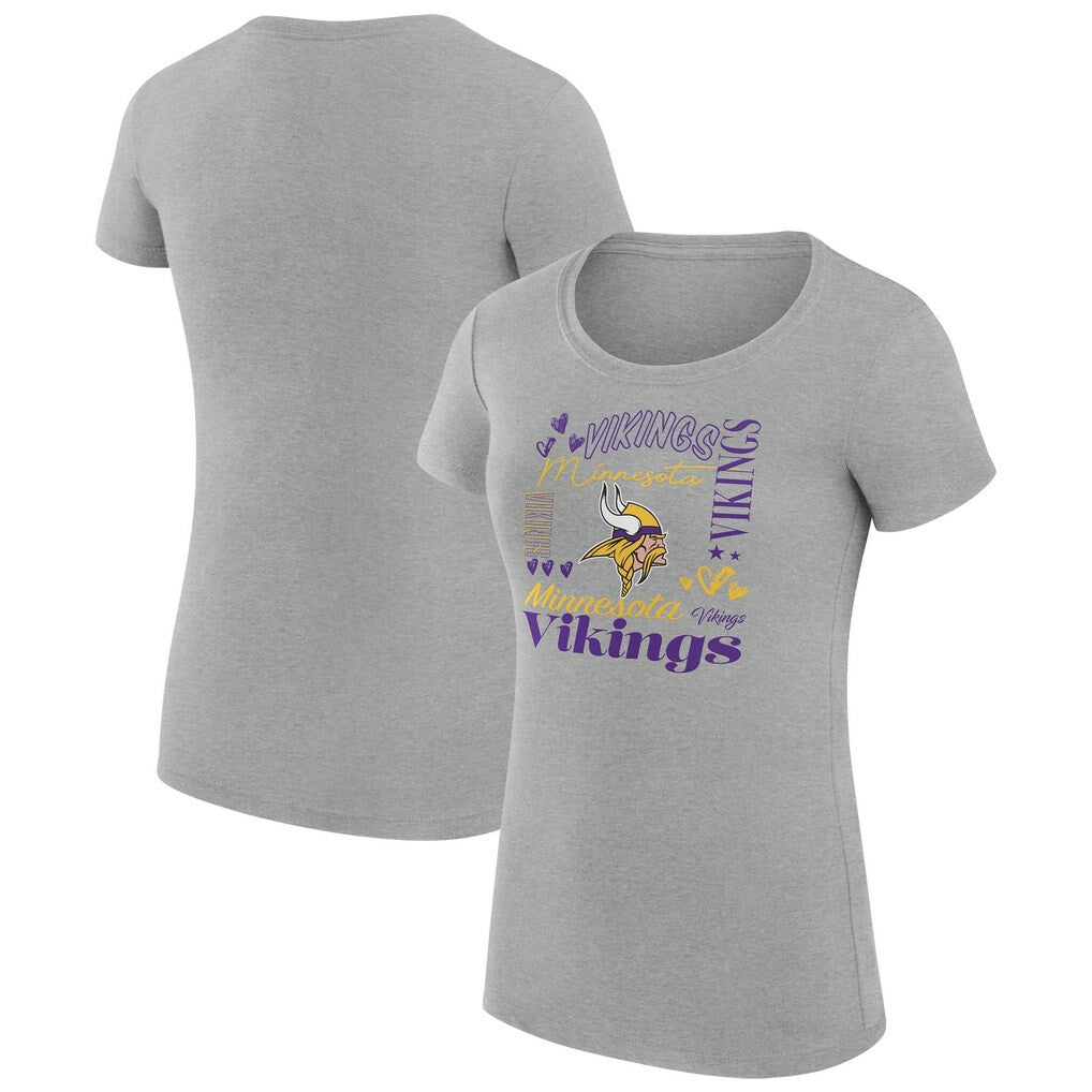 Minnesota Vikings  G-III 4Her by Carl Banks Women's Super-Slim Fit Lightweight Collage Team T-Shirt