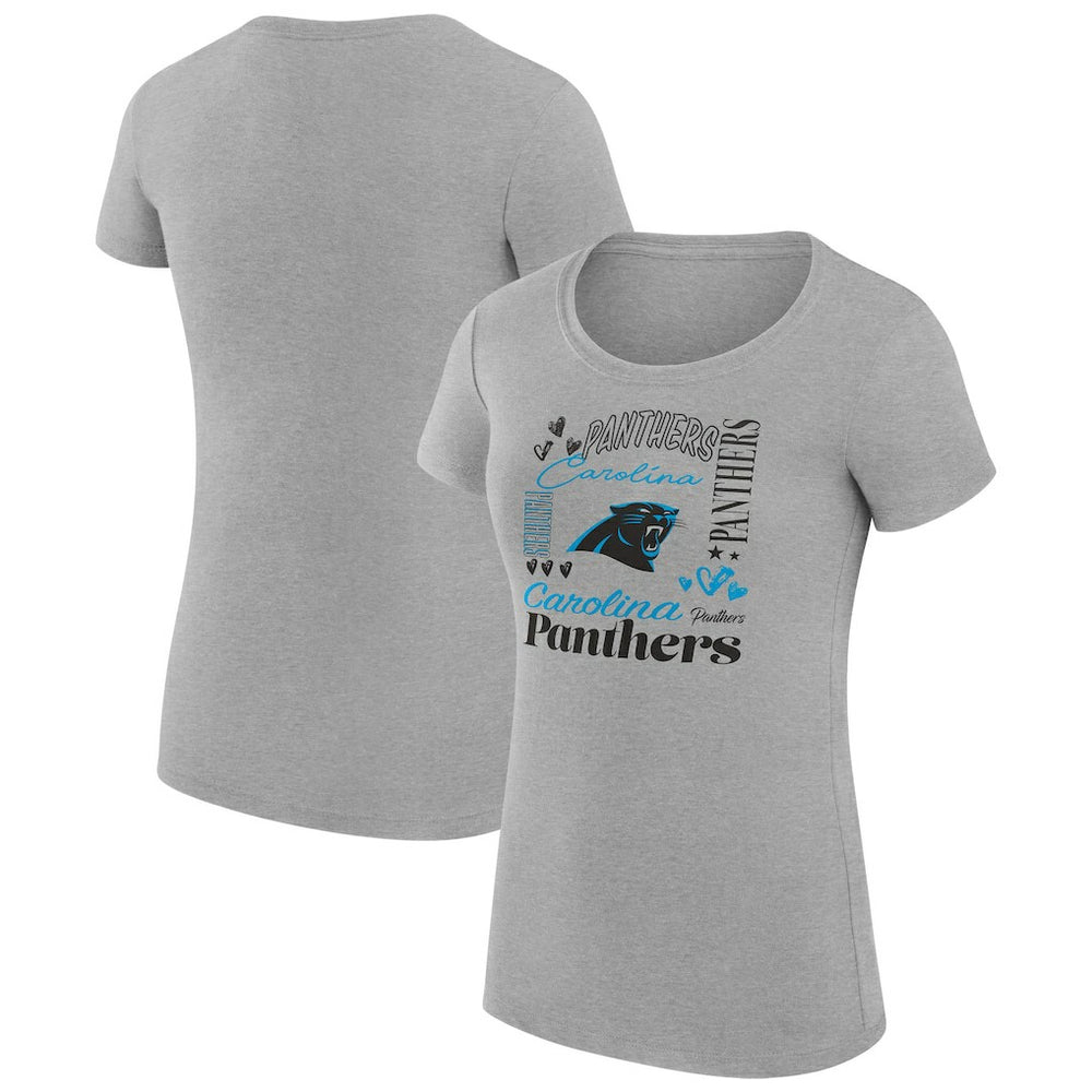 Carolina Panthers  G-III 4Her by Carl Banks Women's Super-Slim Fit Lightweight Collage Team T-Shirt
