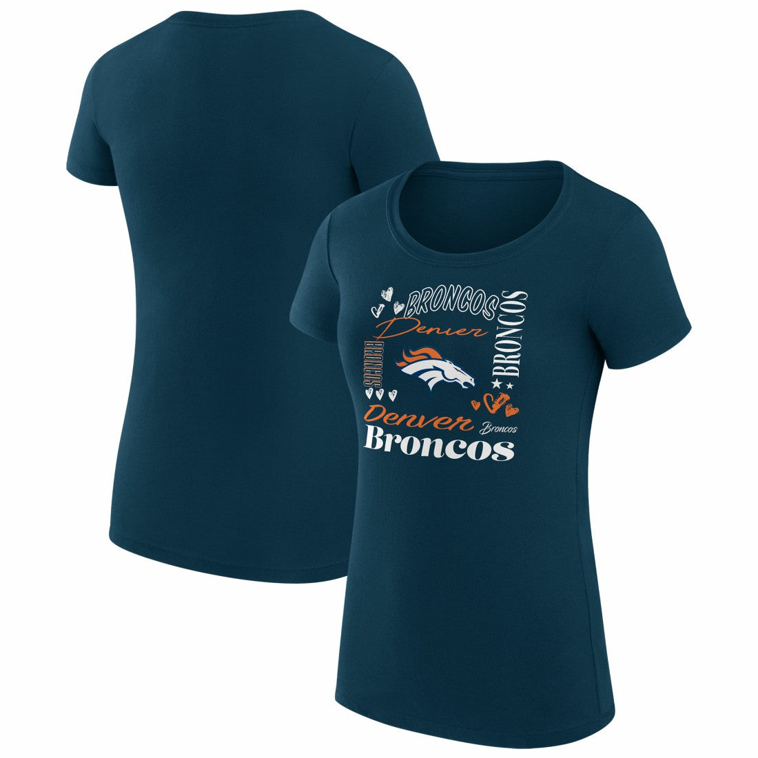 Denver Broncos  G-III 4Her by Carl Banks Women's Super-Slim Fit Lightweight Collage Team T-Shirt