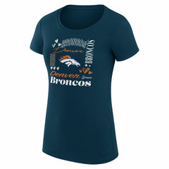 Denver Broncos  G-III 4Her by Carl Banks Women's Super-Slim Fit Lightweight Collage Team T-Shirt