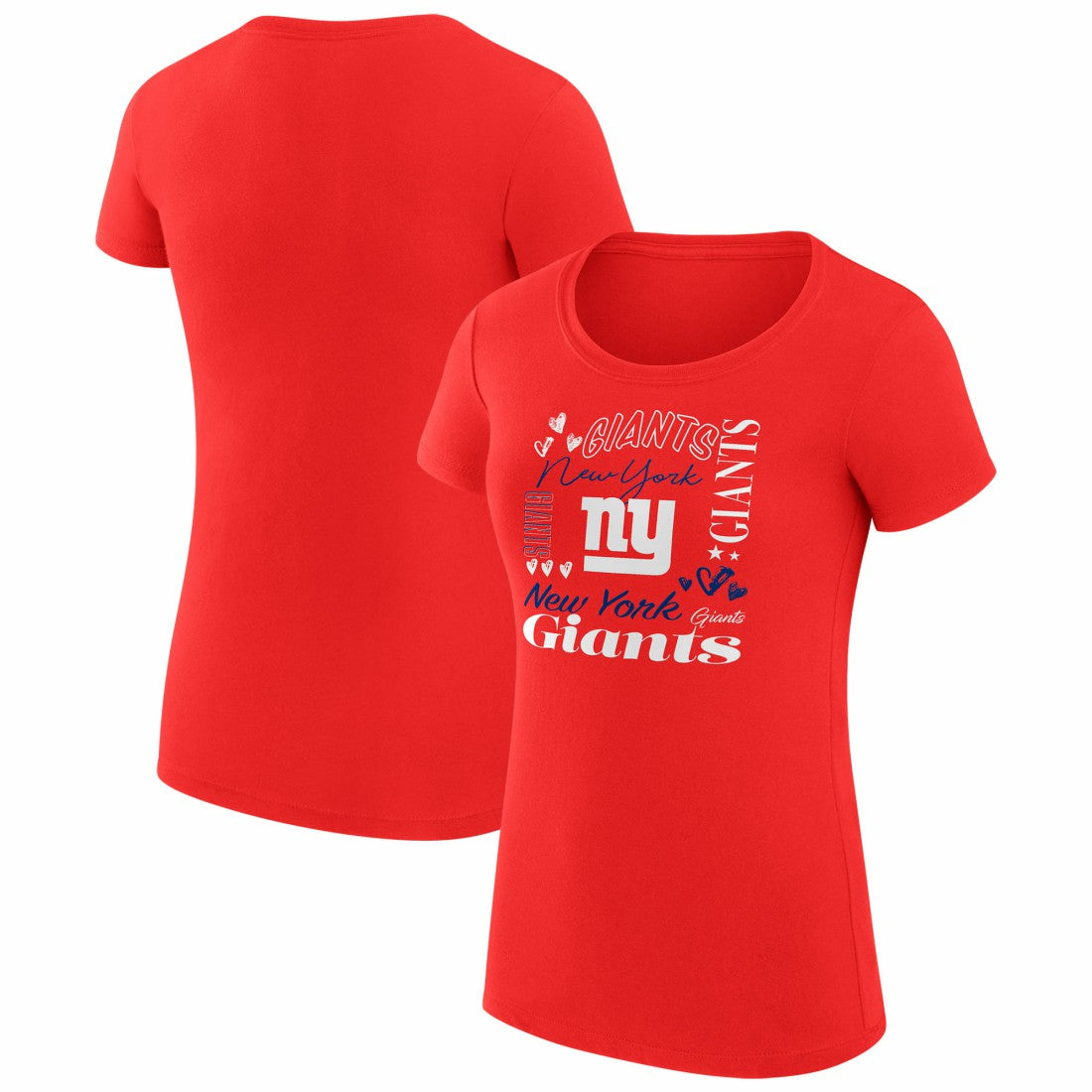New York Giants  G-III 4Her by Carl Banks Women's Super-Slim Fit Lightweight Collage Team T-Shirt