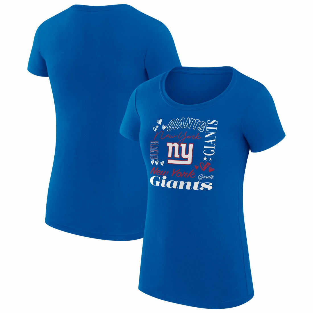 New York Giants  G-III 4Her by Carl Banks Women's Super-Slim Fit Lightweight Collage Team T-Shirt