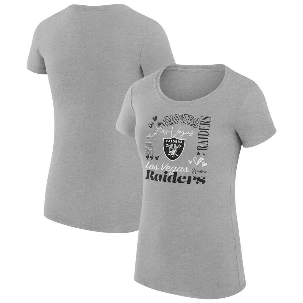 Las Vegas Raiders  G-III 4Her by Carl Banks Women's Super-Slim Fit Lightweight Collage Team T-Shirt