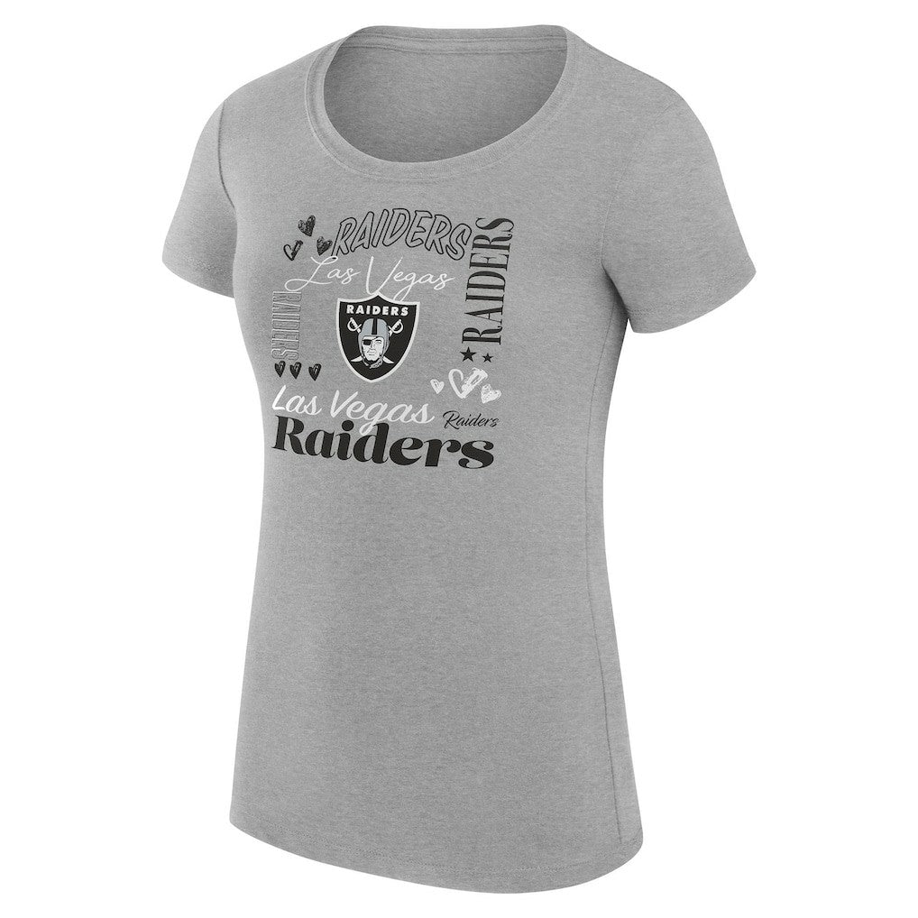 Las Vegas Raiders  G-III 4Her by Carl Banks Women's Super-Slim Fit Lightweight Collage Team T-Shirt