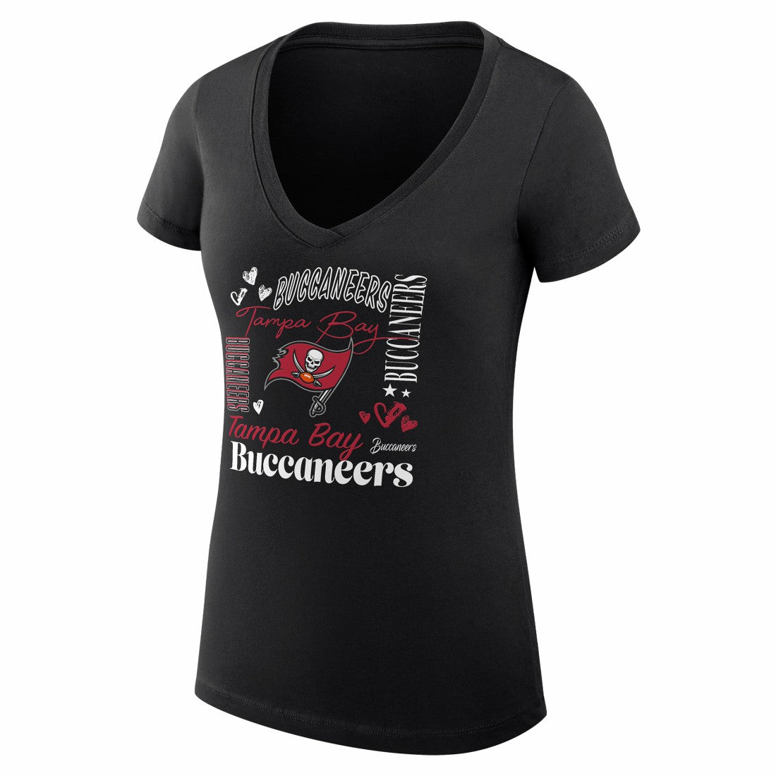 Tampa Bay Buccaneers  G-III 4Her by Carl Banks Women's Super-Slim Fit Lightweight Collage Team V-Neck T-Shirt