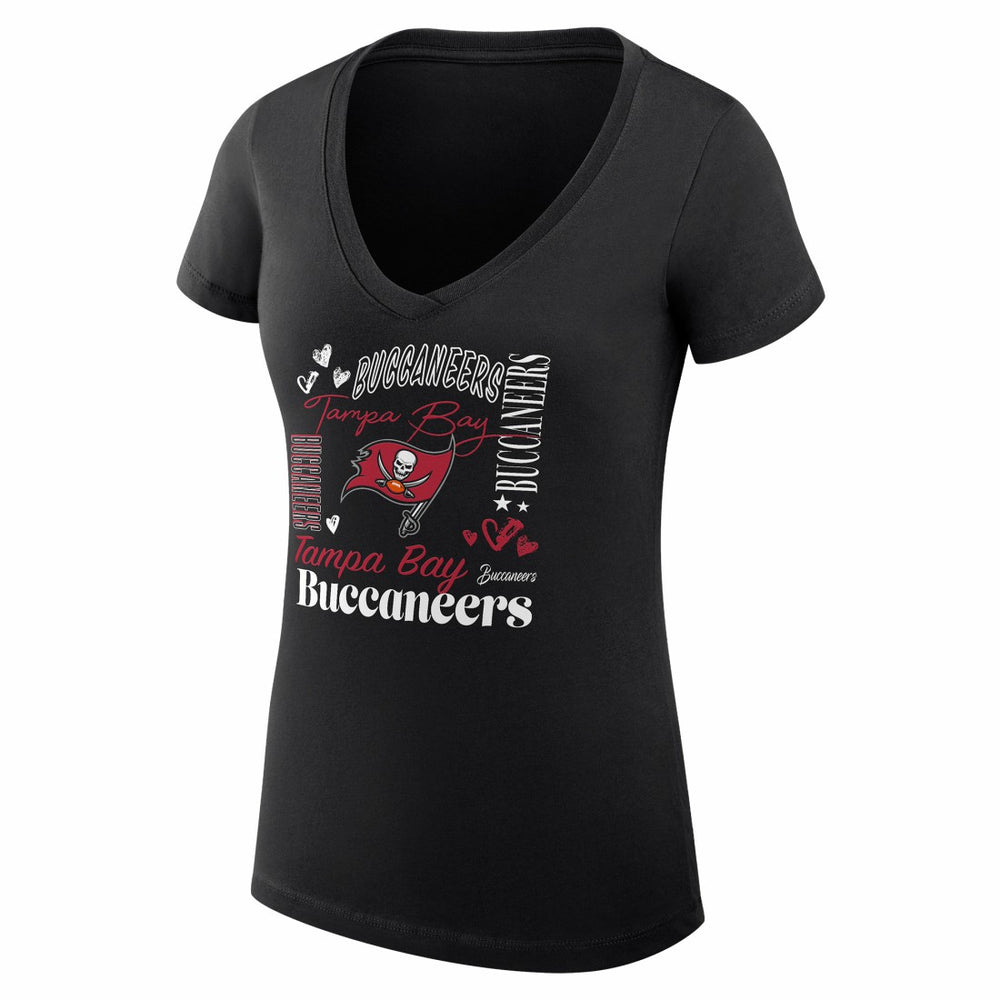 Tampa Bay Buccaneers  G-III 4Her by Carl Banks Women's Super-Slim Fit Lightweight Collage Team V-Neck T-Shirt