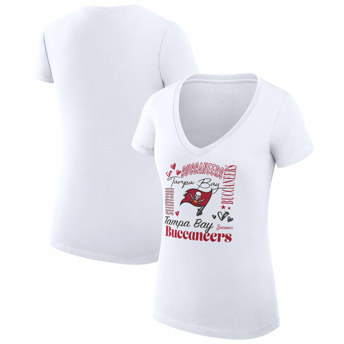 Tampa Bay Buccaneers  G-III 4Her by Carl Banks Women's Super-Slim Fit Lightweight Collage Team V-Neck T-Shirt